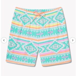 Chubbies Teal Geometric Swim Trunk